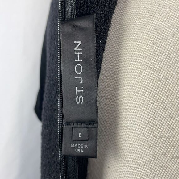 St. John Black Sparkly Top Knit Midi Dress - Picture 4 of 5